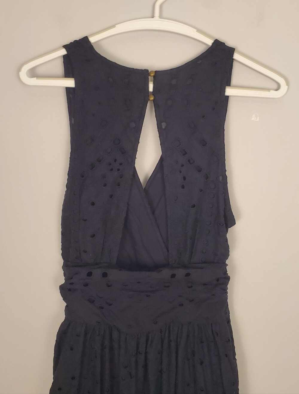 Maeve by Anthropologie Eyelet Wrap Midi Dress Size 6 NWT Black New - Picture 9 of 15
